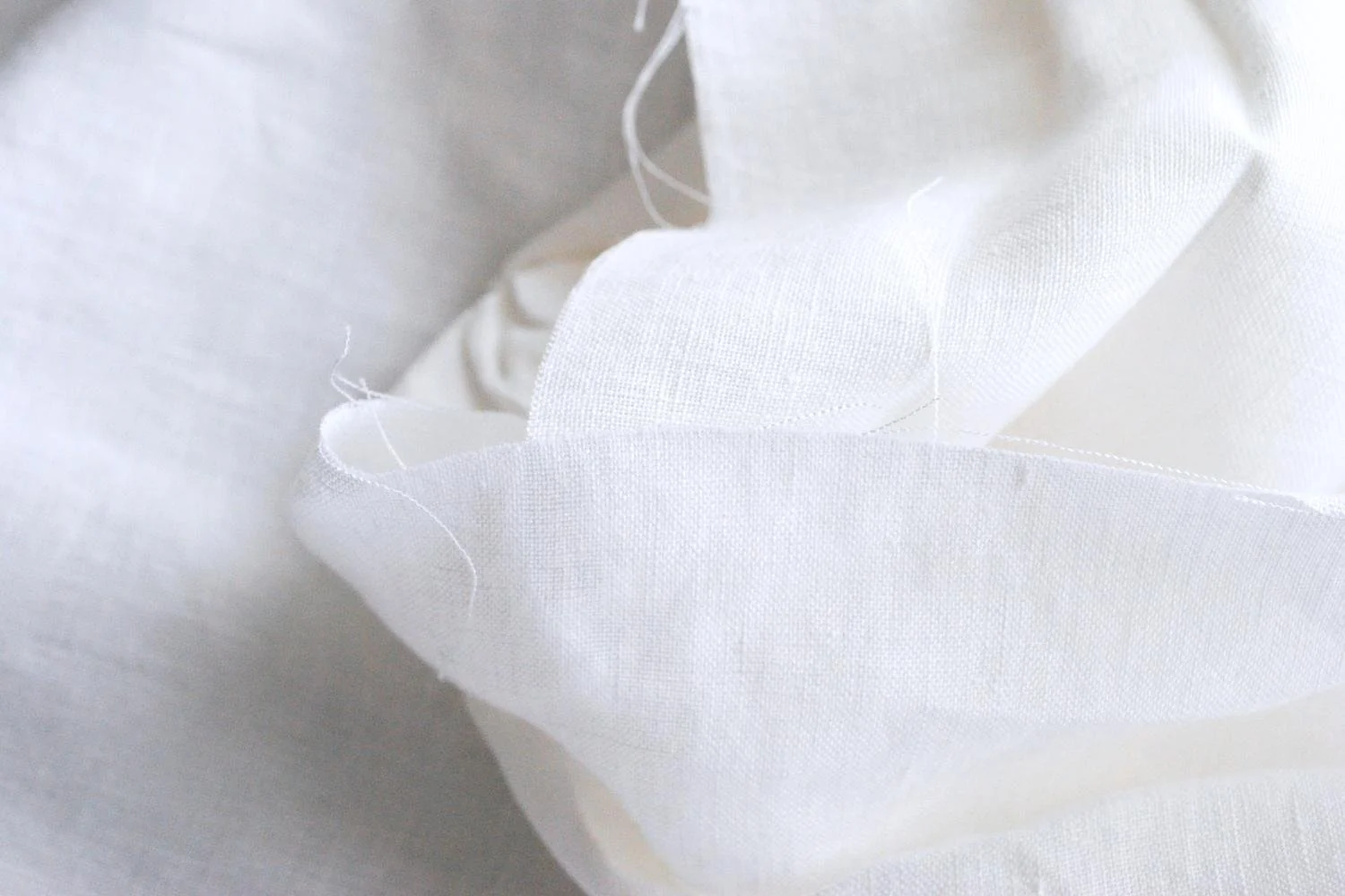 100% Linen Deadstock in White