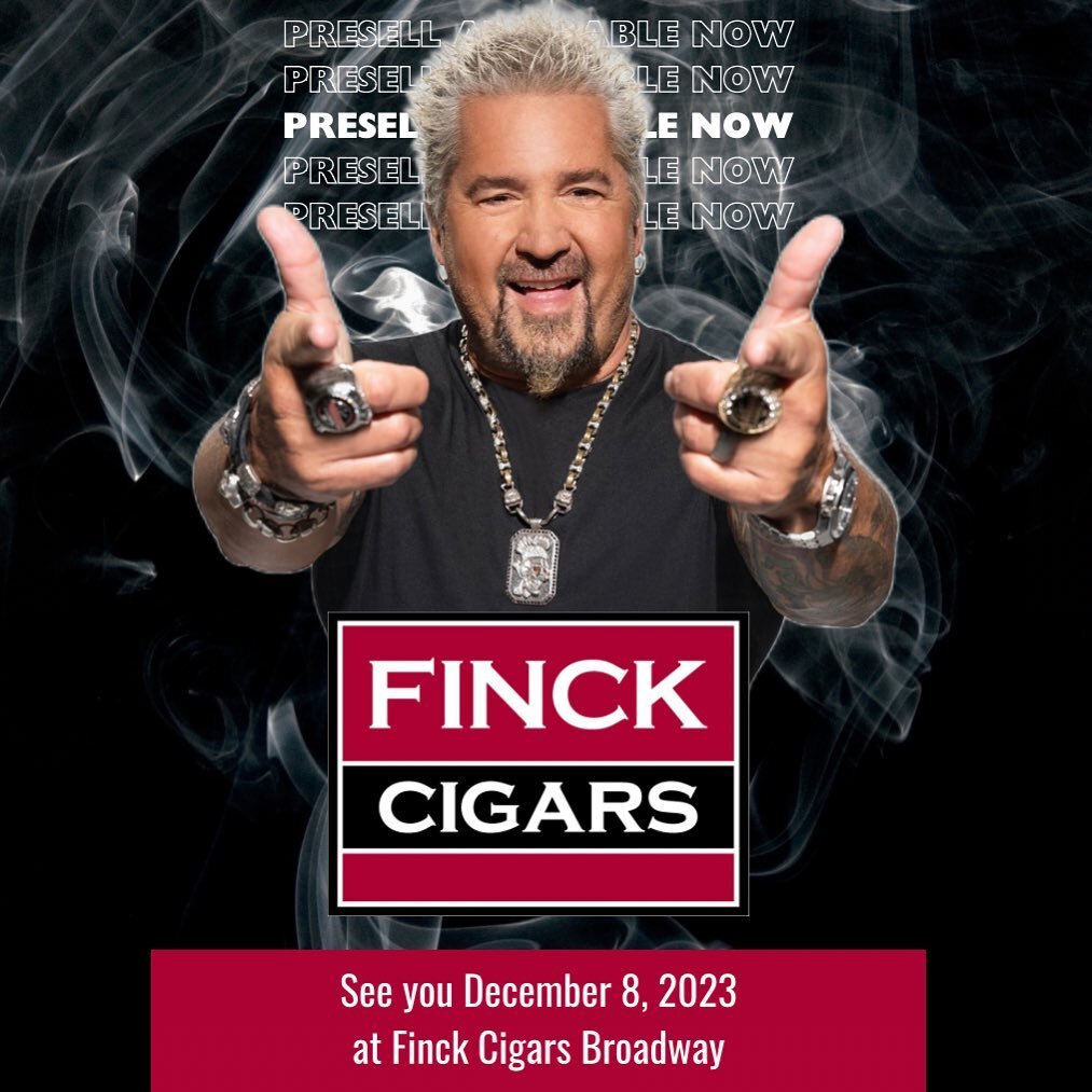 It&rsquo;s official! Finck Cigars is hosting a meet and greet with the man himself, Guy Fieri! In addition to chef, restauranteur, and tv personality, he&rsquo;s a cigar fanatic! Come hang with the crew at Finck&rsquo;s and Guy Fieri December 8 at Fi