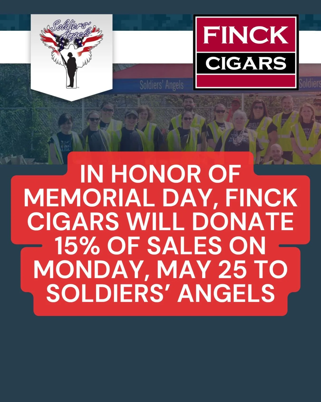 This Memorial Day, Finck Cigars is proud to support the incredible work of @soldiersangelsofficial , a nonprofit dedicated to providing aid, comfort, and resources to service members, veterans, and their families.
 
In honor of those who have served 