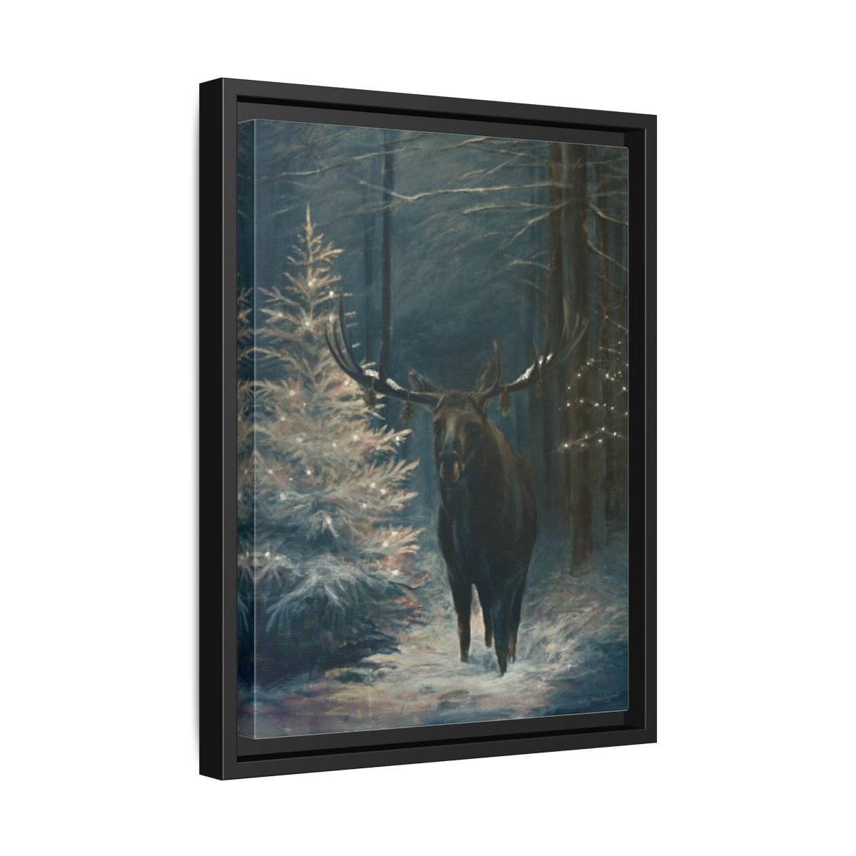 Side view framed Chridtmas Moose image.jpg