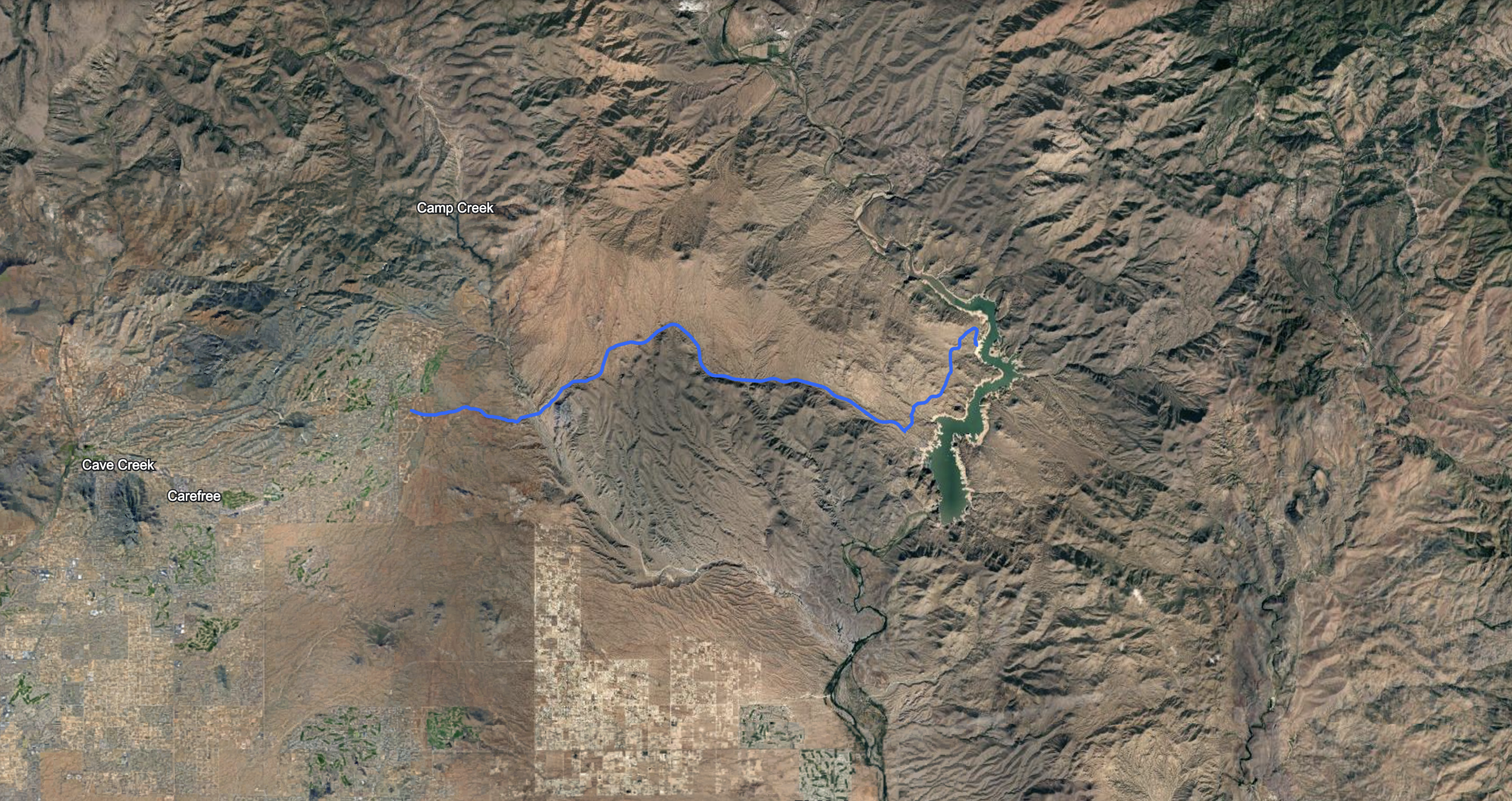 Topographic map of a national park with hiking trails, lakes, mountains, and camping sites, including Black Mesa, Apache Peak, and Tonto National Forest.