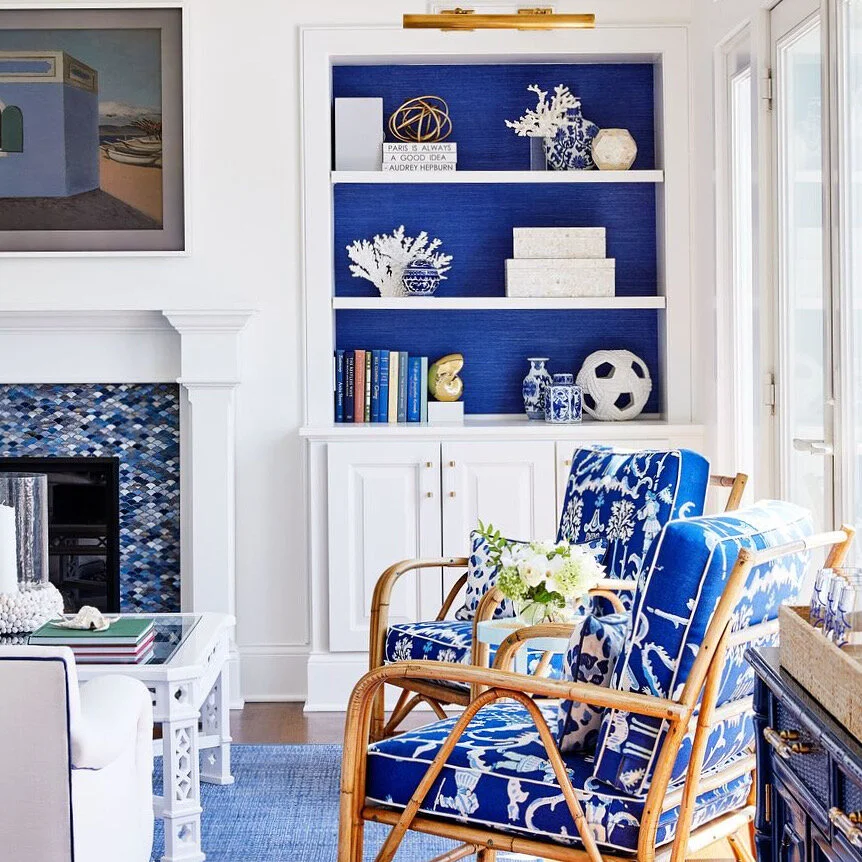 Interior design portfolio, lounge, blues