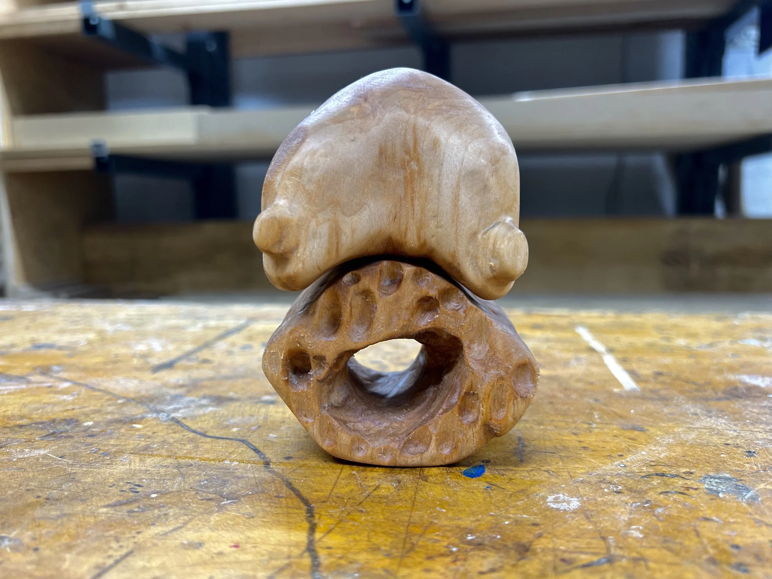 "Bosom of Hunger" (4"x3") wood