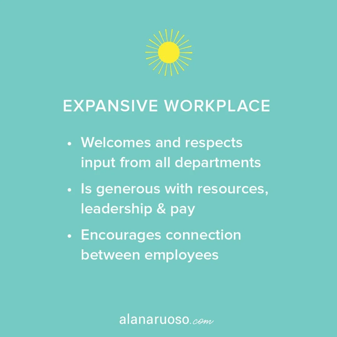 Over a long corporate career, I've observed that a workplace is either EXPANSIVE or CONTRACTIVE ⚡️⁠
⁠
An expansive workplace provide the right foundation for everyone to feel valued. They allow employees to build their skill sets and voice their opin