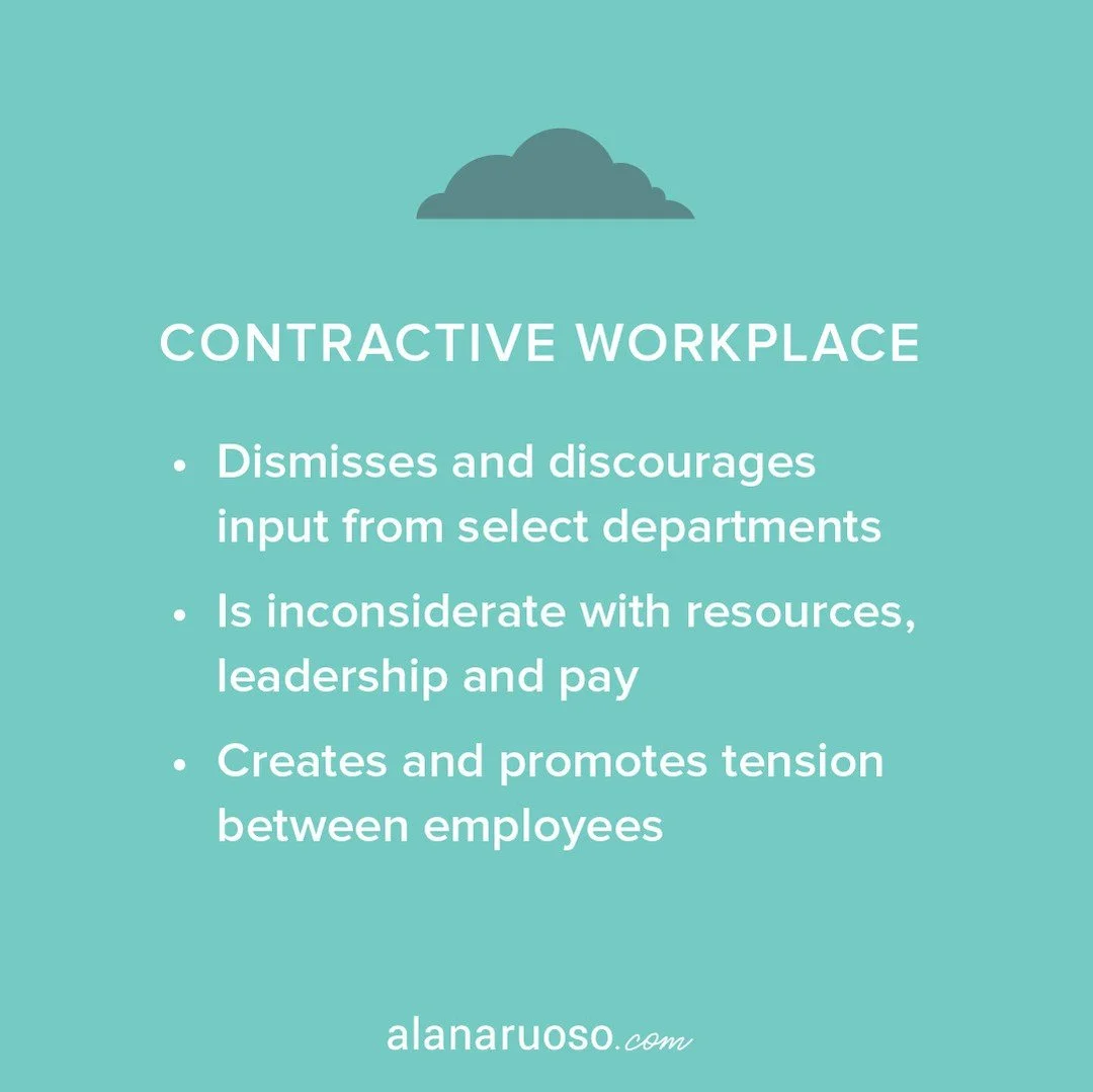 🚨 Is your workplace EXPANSIVE or CONTRACTIVE? ⁠
⁠
A contractive workplace is the opposite of expansive. You will feel disempowered and shut down at every turn. Frustration levels will reach 11 and you will question what you are doing wrong. But ther