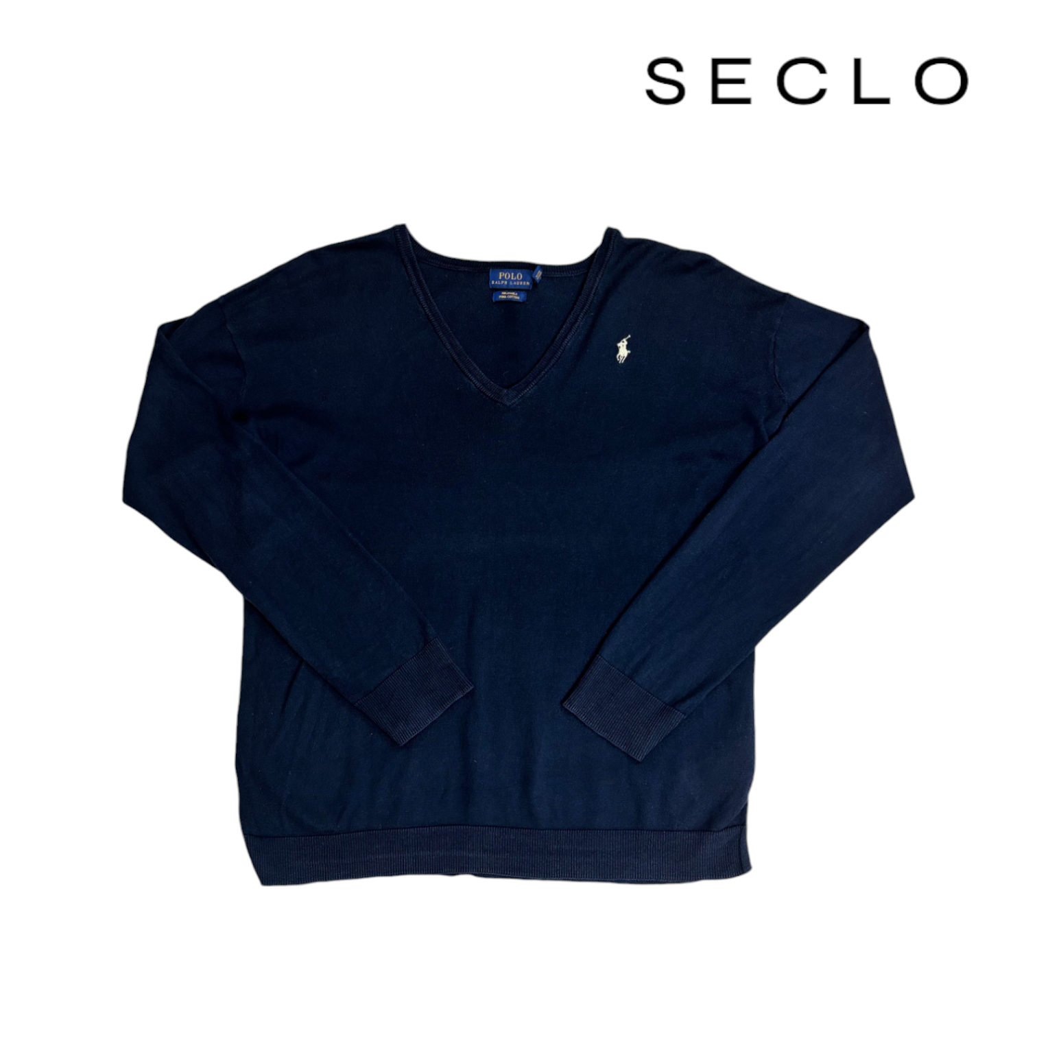 Navy Ralph Lauren V-Neck Sweater