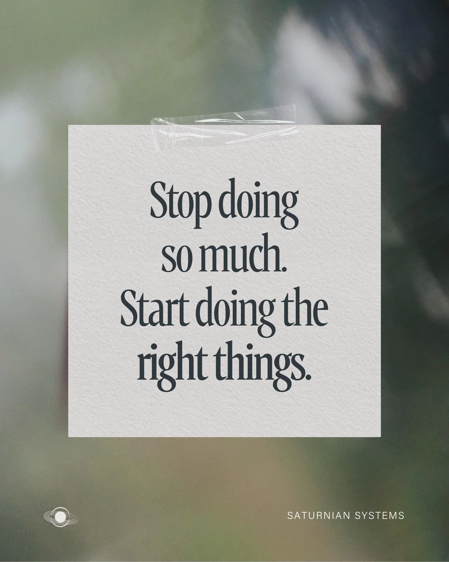 If your days feel full but your progress feels slow, this is probably why.

Busyness is not the same as effectiveness.

And piling more onto your plate isn&rsquo;t going to fix your business if you don&rsquo;t already have clear ways of operating.

Y