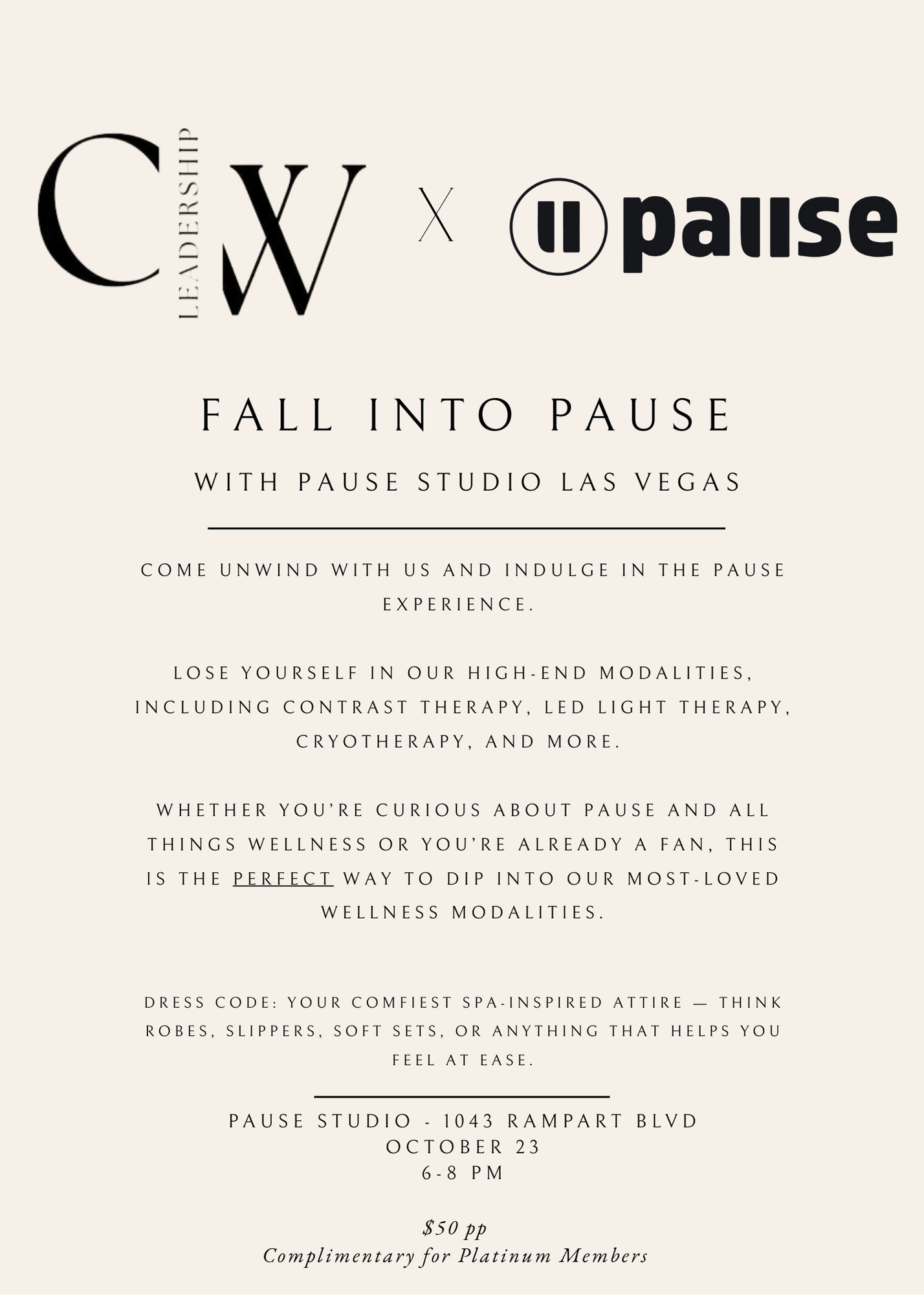 CWL X Pause - “FALL” INTO PAUSE