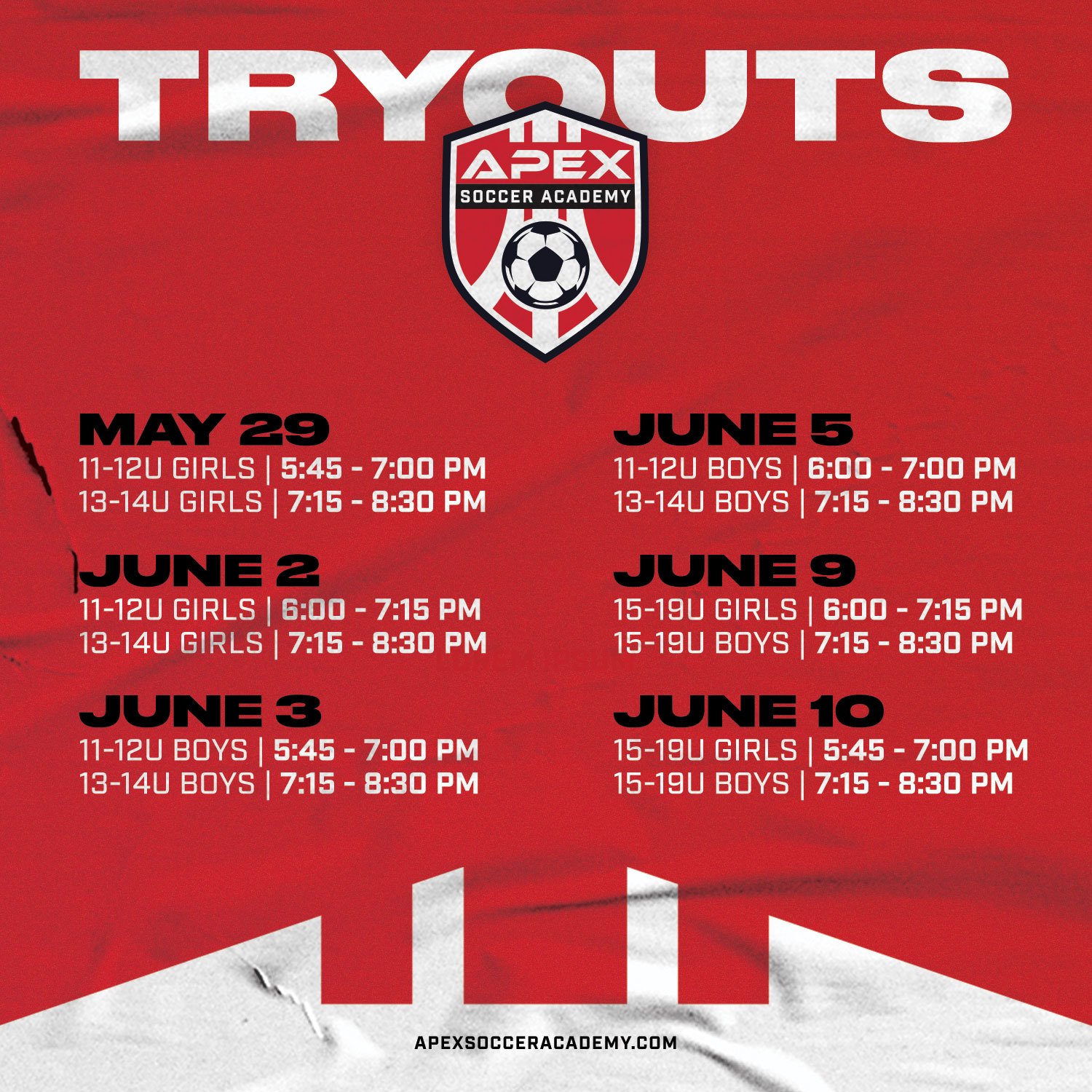 2024/2025 Apex Soccer Tryouts