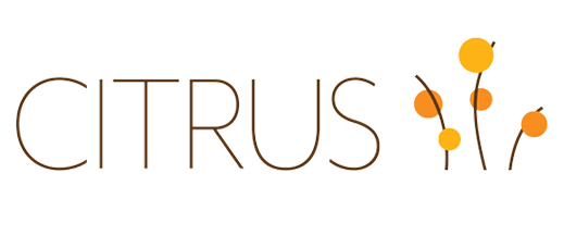 Stylized "CITRUS" text logo with orange dots resembling citrus fruits.