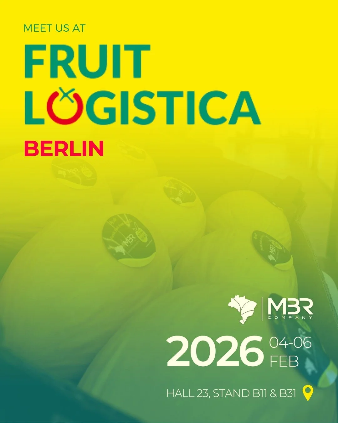 🇬🇧 We&rsquo;ll be at Fruit Logistica 2026! Will you attend too? Contact us through info@mbrcompany.com for us to exchange ideas and explore opportunities!

🇧🇷 Estamos confirmados na Fruit Logistica 2026! Vai estar por l&aacute; tamb&eacute;m? Con