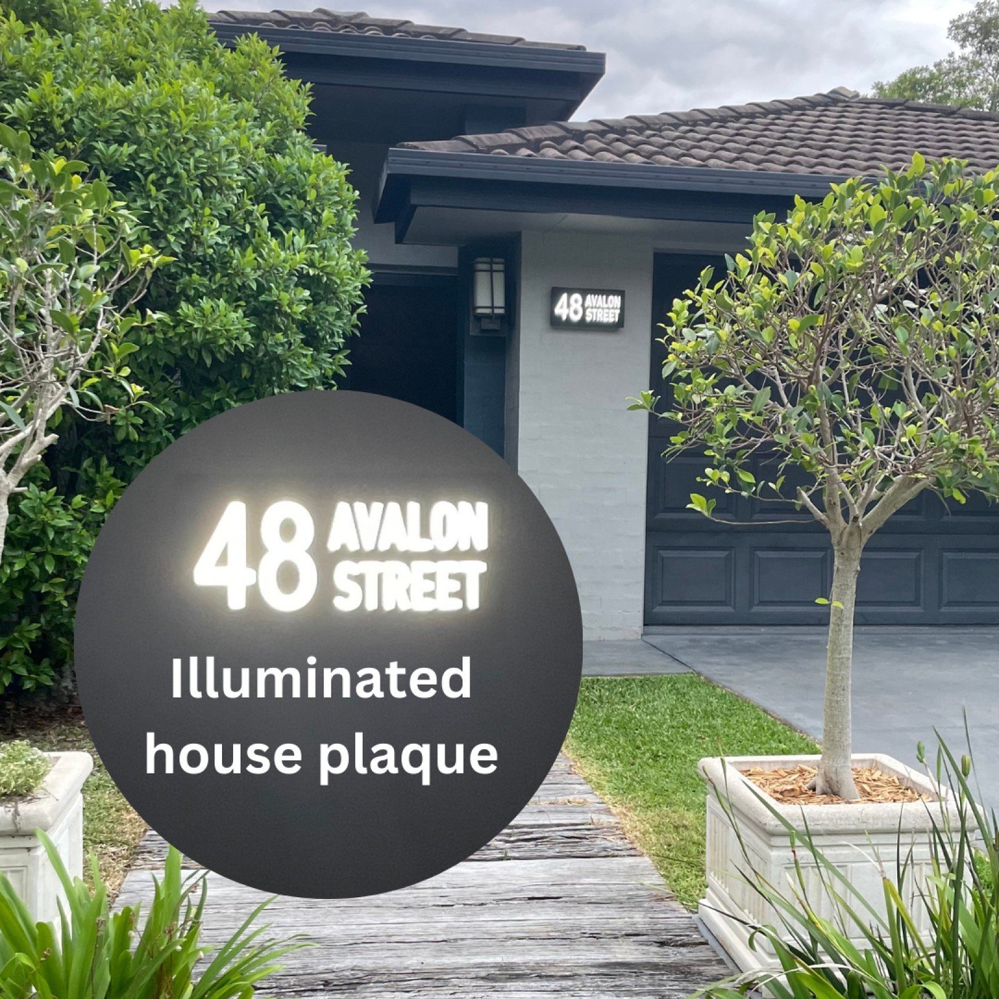 &quot;Upgrade your curb appeal with our slimline lit-up house address signs! Available in 3 sizes small 400mm x 200mm, medium 500mm x 250mm and large 600mm x 300mm with a variety of premium acrylic finishes. Great gift for Christmas #HouseSigns #Addr