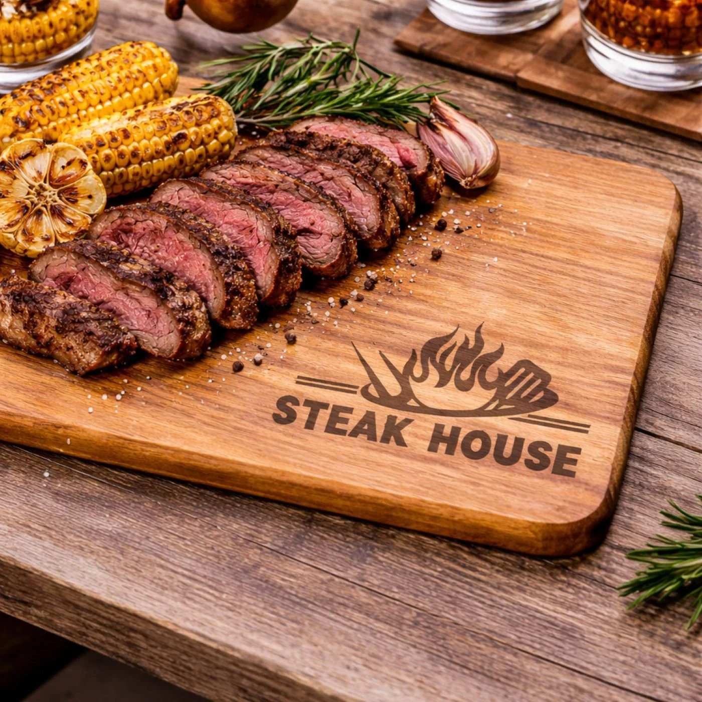 Steak House Engraved Timber Board