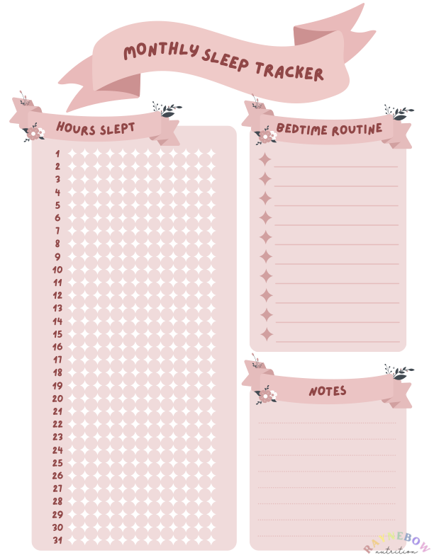 Monthly Sleep Tracker Printable