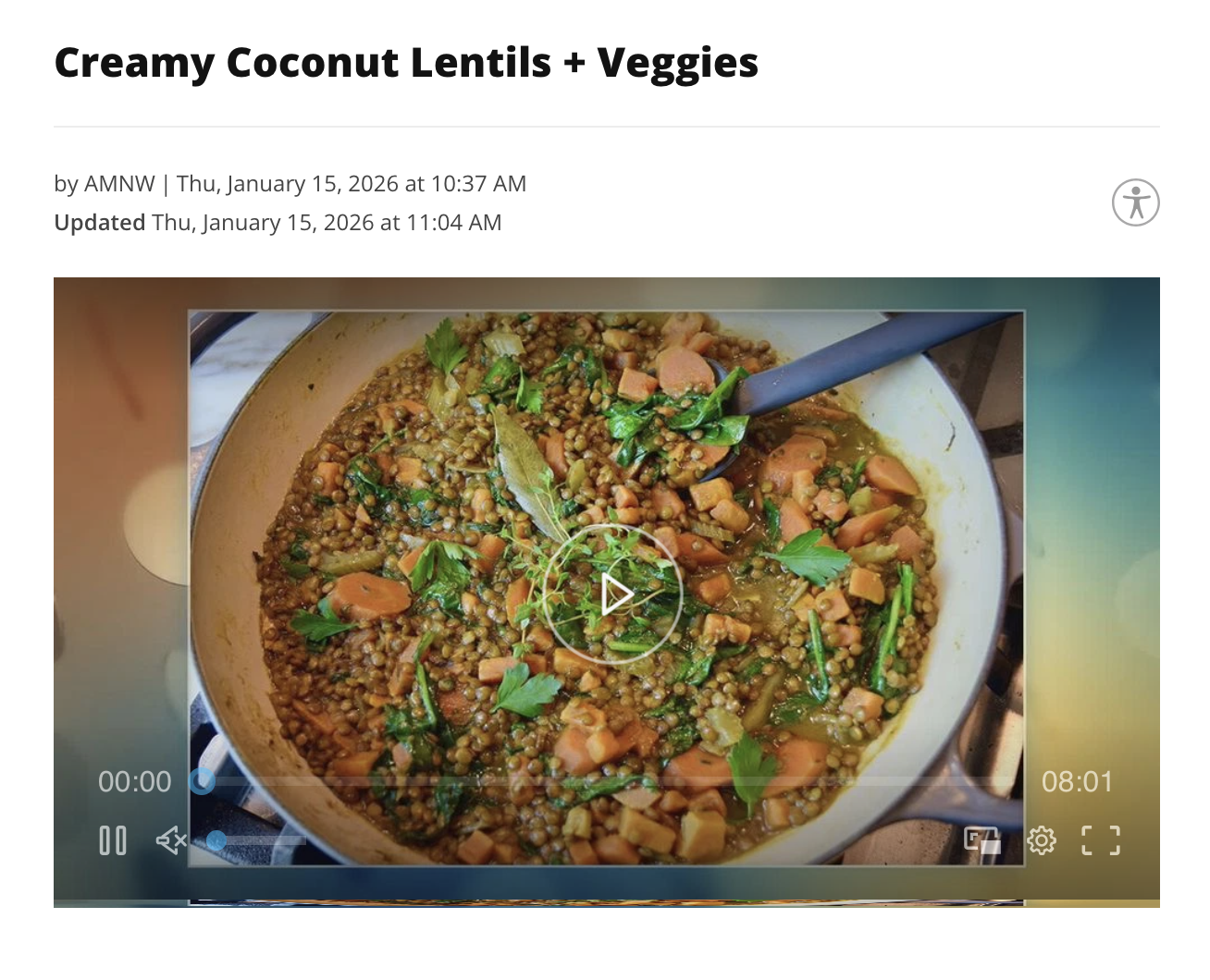 Creamy Coconut Lentils + Veggies

