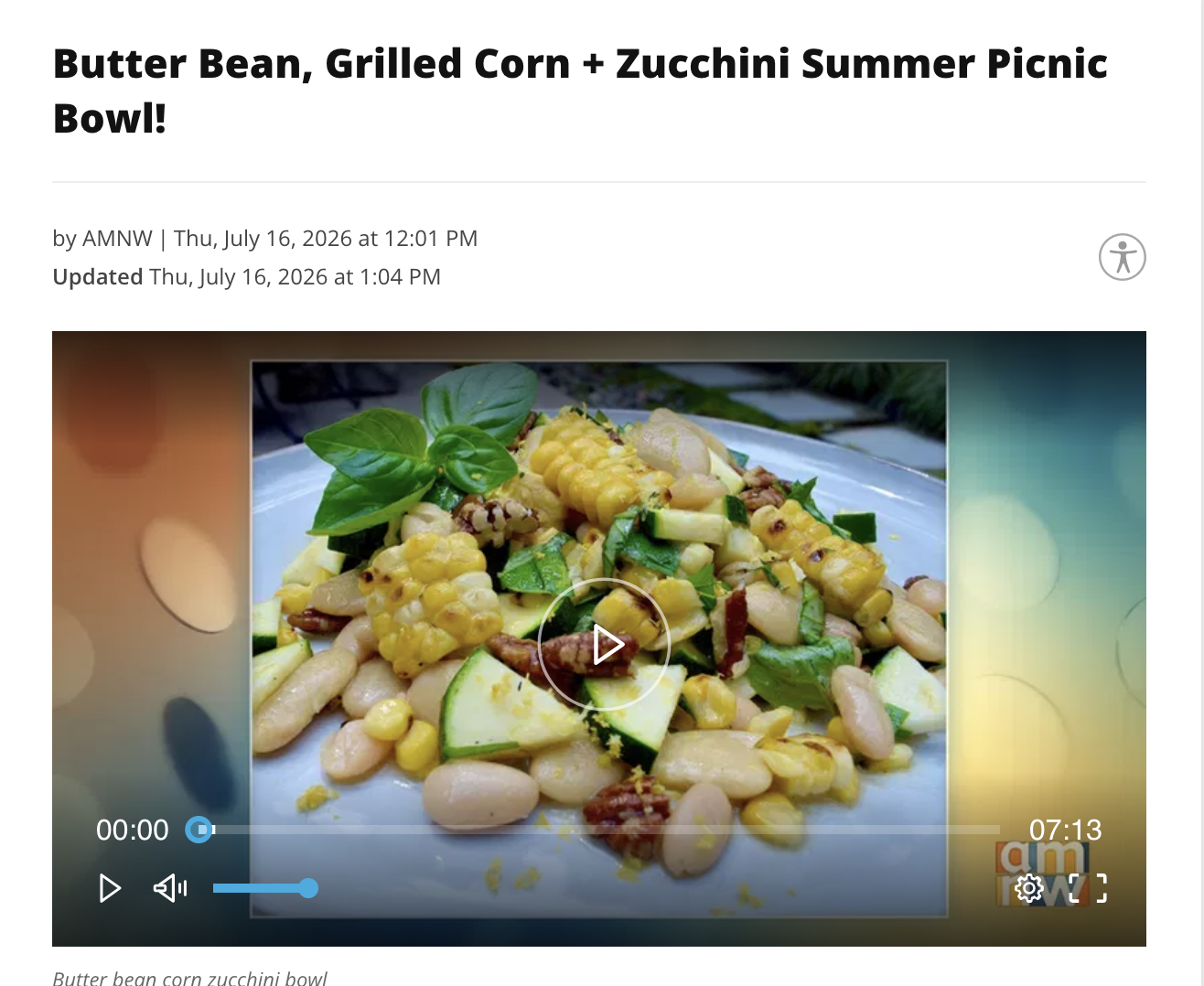 butter bean + grilled corn + zucchini summer picnic bowl
