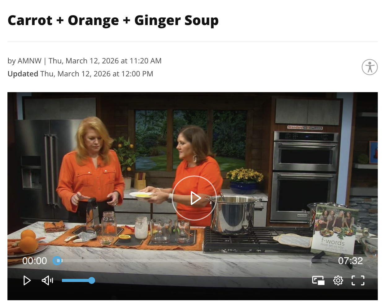 carrot + orange + ginger soup