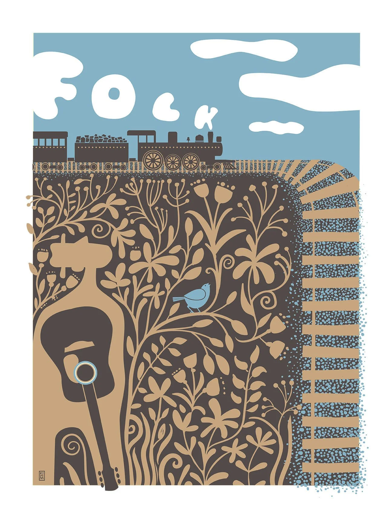 2s. Folk/screenprint.