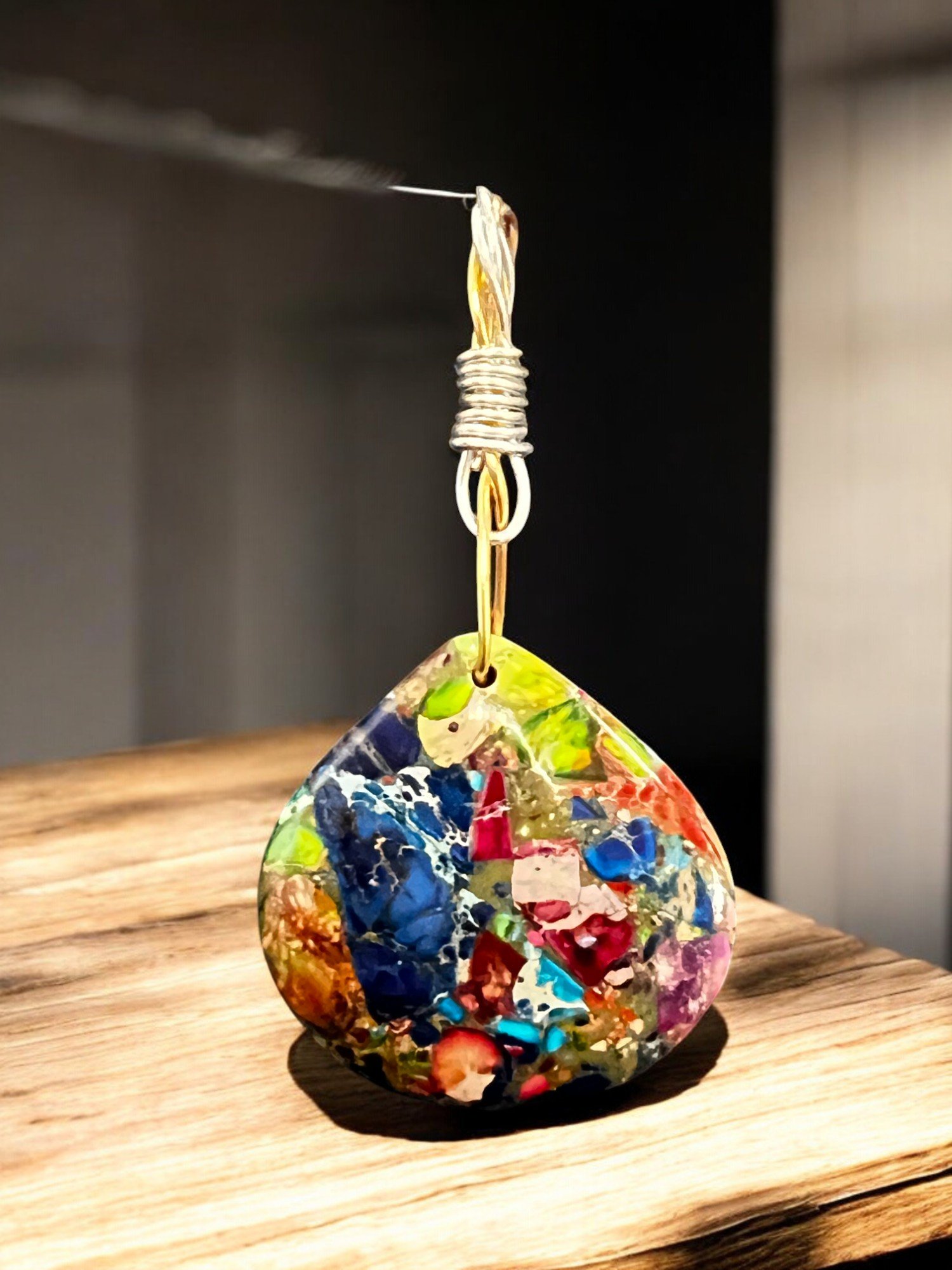 Large imperial jasper teardrop