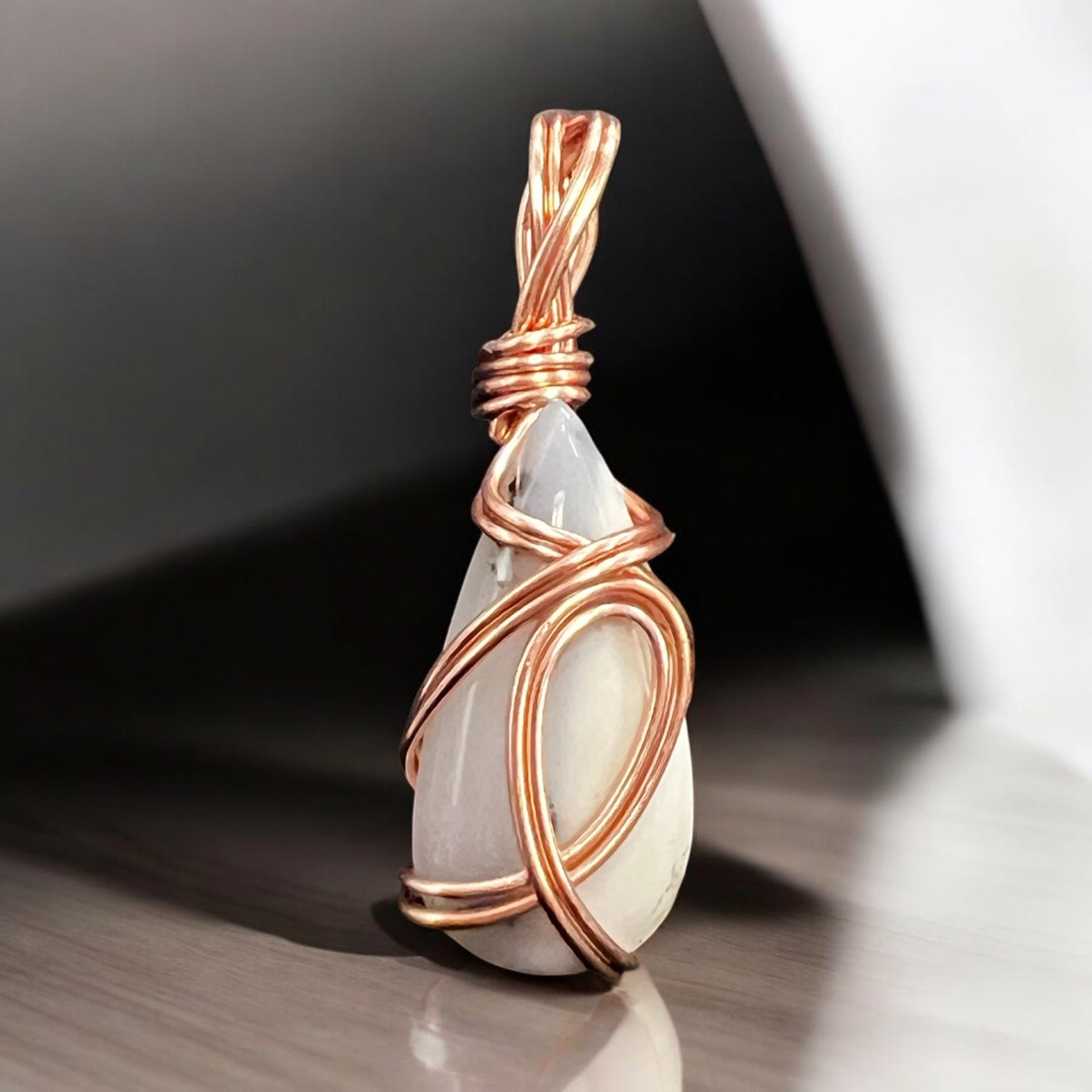 DENTRITIC OPAL DROP ROSE GOLD