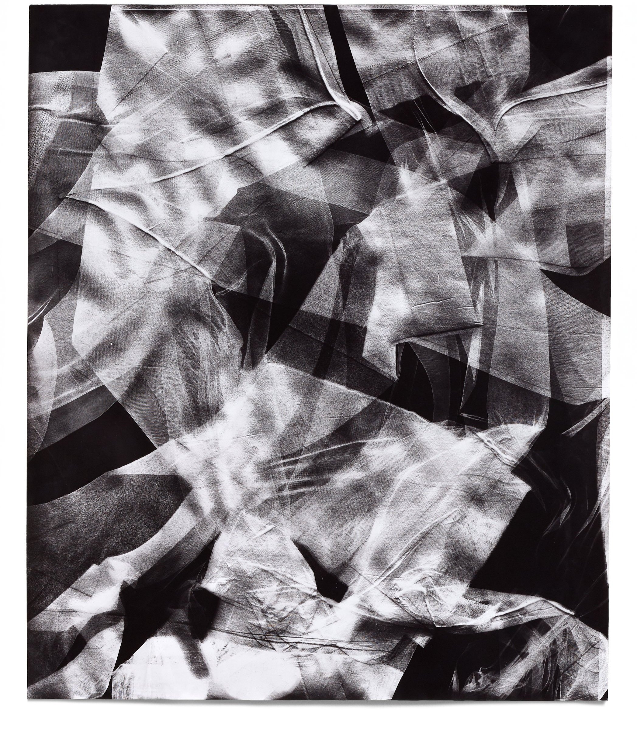   Skins 2,  2018   Photographic relief (embossed silver gelatin photogram, selenium toned) Impression of Nylon stockings (United States, 1950s-1960s) 24 x 20 in 