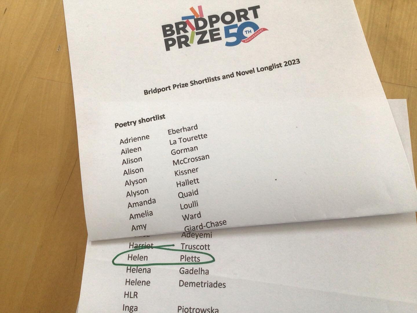 Congratulations to all ! Very happy to make the #2023 #bridportprize #poetry #shortlist (for the fourth time) #poetryofinstagram #bridport #poetryisnotdead #poetryislove #poetryforthesoul