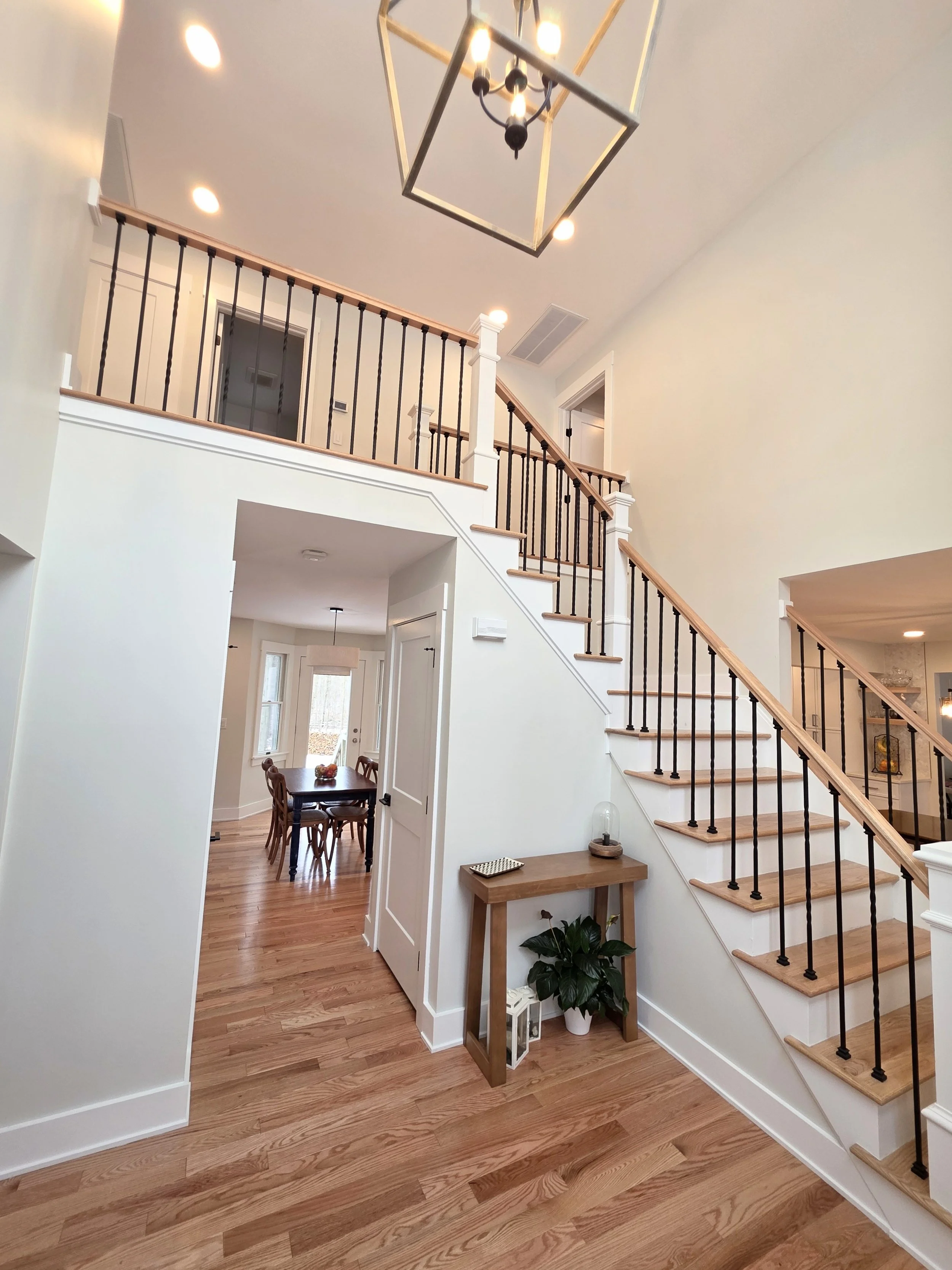 Staircase & Foyer Renovation in Central NJ | Hardwood Floors, Railings & Interior Painting