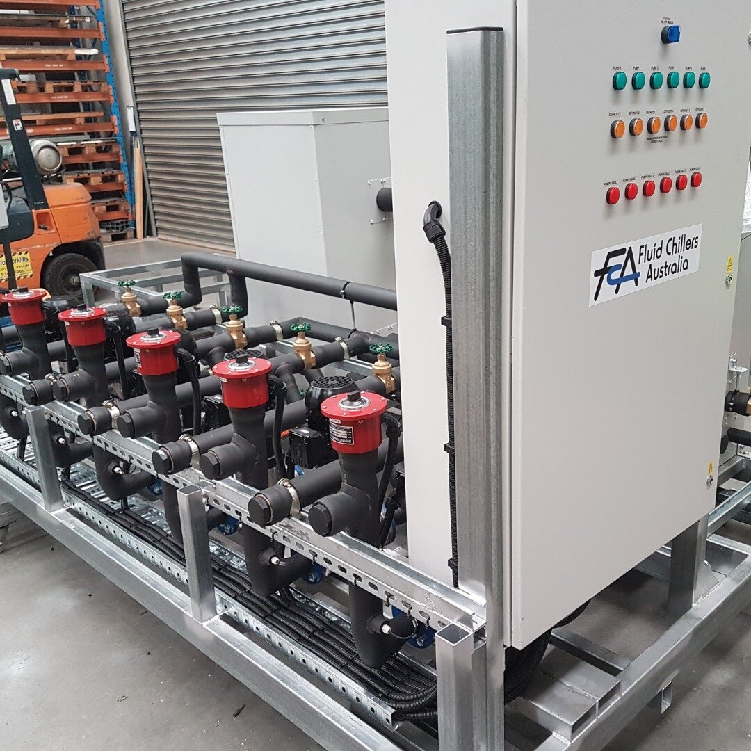 At Fluid Chillers Australia, we take pride in delivering tailored configurations that adhere to the highest standards of quality. 

Our pump stations are meticulously crafted and wired to electrical control boards in strict accordance with Australian