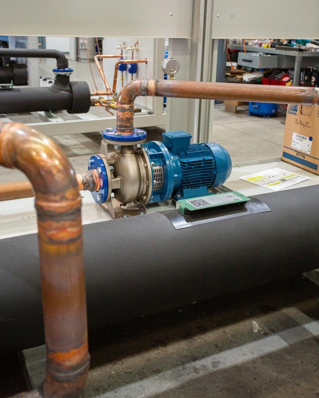 Here&rsquo;s a closer look at one of our stock on hand chiller units currently being made in Melbourne.
 
You&rsquo;ll find an engineered system of compressors, heat exchangers, pumps, pipework, controls, and refrigeration components.
 
This stock un