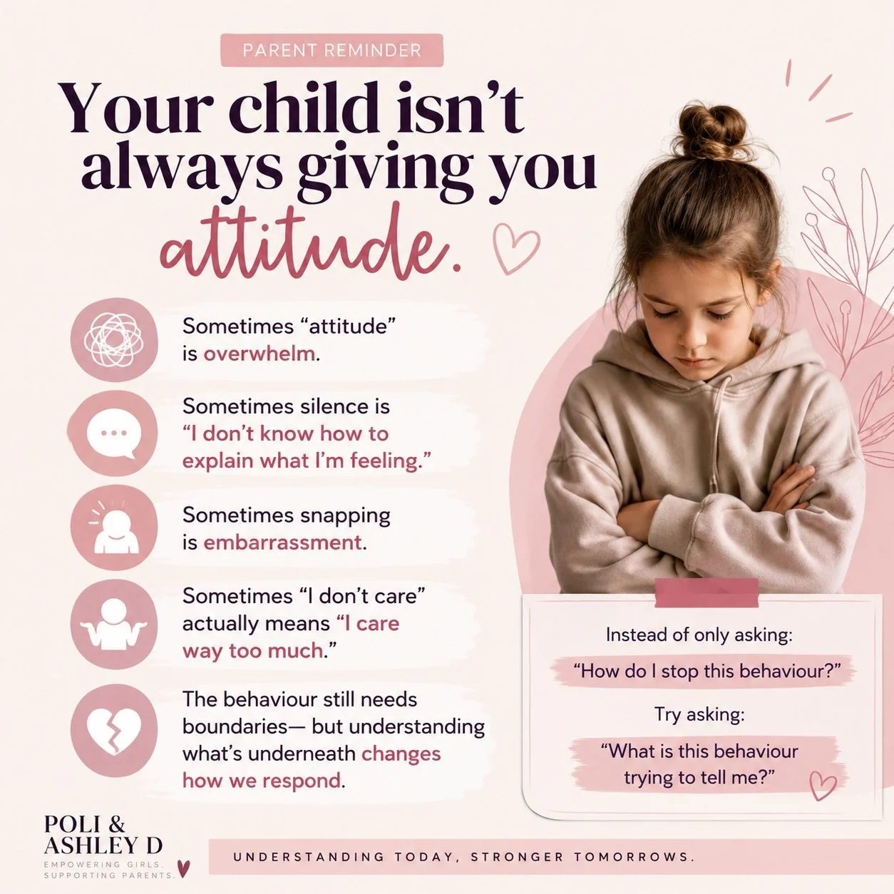 Sometimes what looks like &ldquo;attitude&rdquo; is actually a child who doesn&rsquo;t have the words for what&rsquo;s happening inside. 💗

The eye roll.
The &ldquo;I DON&rsquo;T CARE.&rdquo;
The silence.
The snapping over something that seems so sm