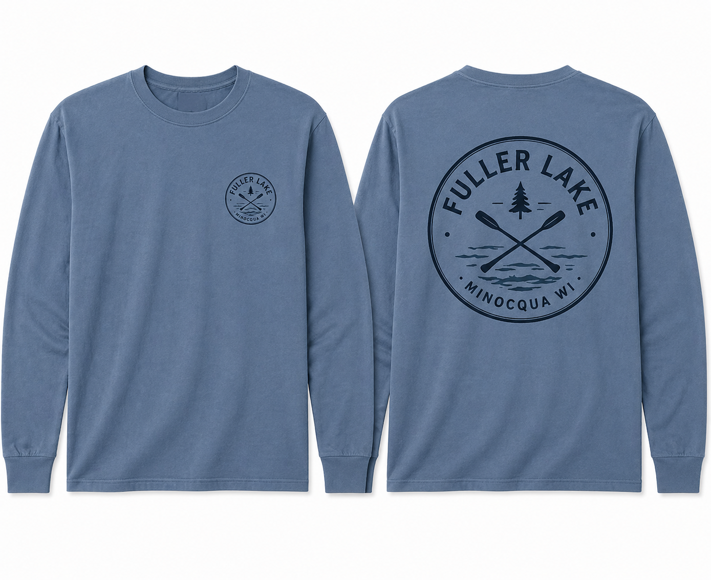 Unisex Blue Fuller Lake Long Sleeve Tee-shirt