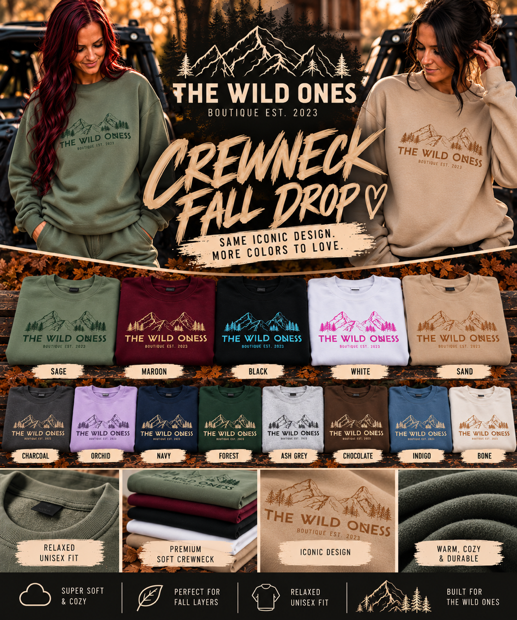 "The Wild Ones Boutiques” Merch Crew Neck Sweatshirt