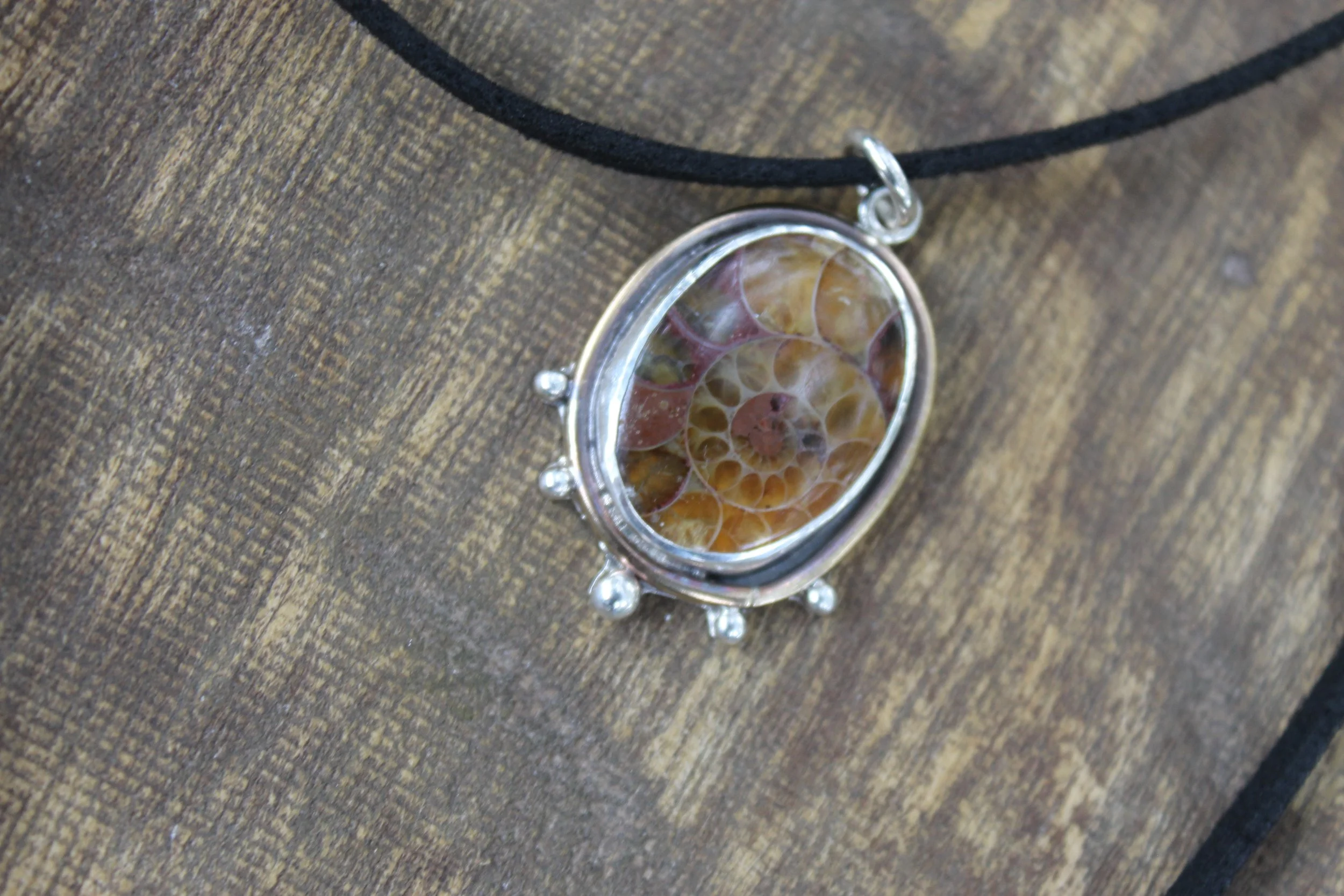 The Path Is A Spiral Ammonite Pendant