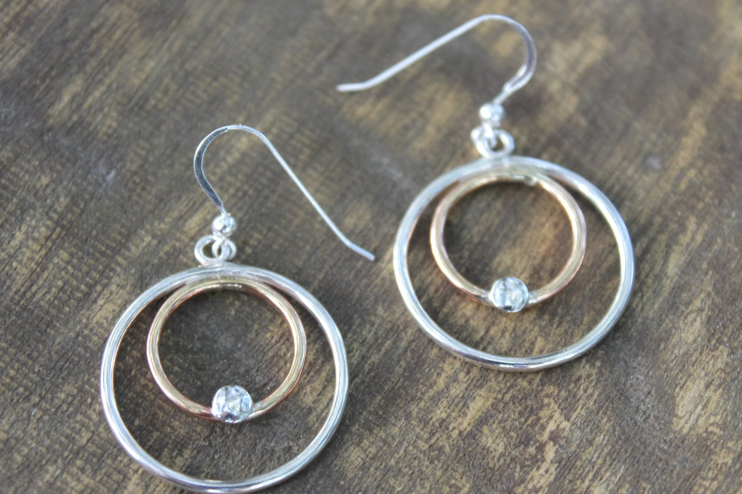 Silver & Brass Hoop Earrings