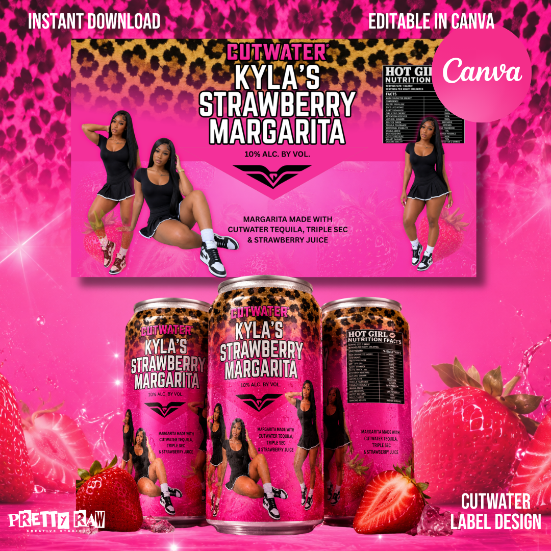 Pink Leopard Drink Label
