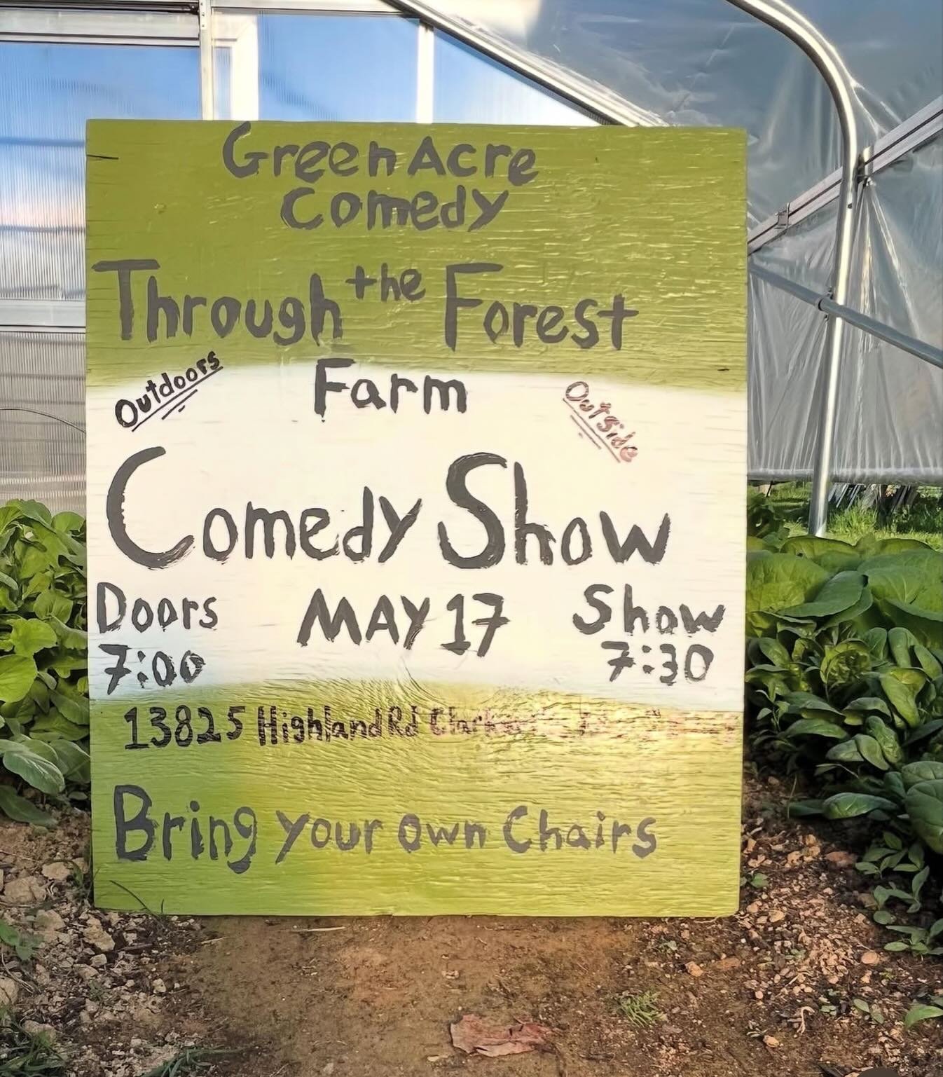 Come visit the farm for a night of comedy in the forest May 17! Event link in bio!