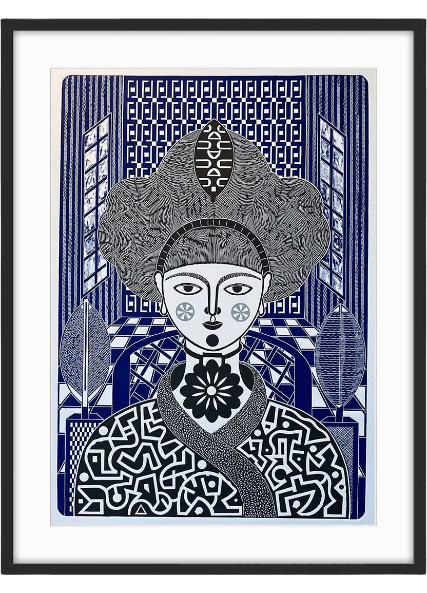 Woman with Elaborate Hairstyle