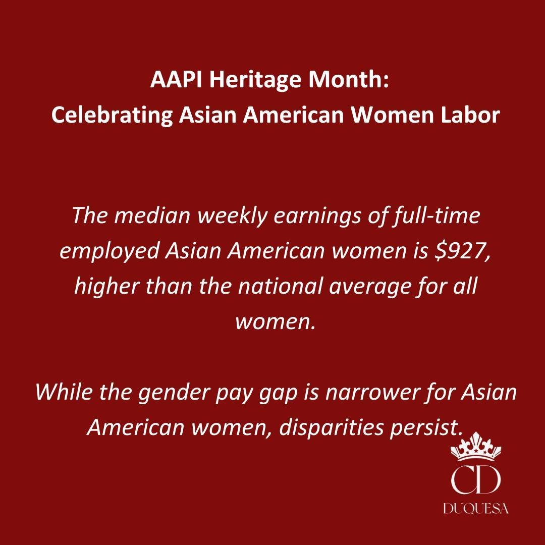 πΈπ Celebrating AAPI Heritage Month: Full-time employed Asian American women earn a median weekly income of $927, surpassing the national average for all women. While the gender pay gap is narrower for Asian American women, disparities persist. Toge