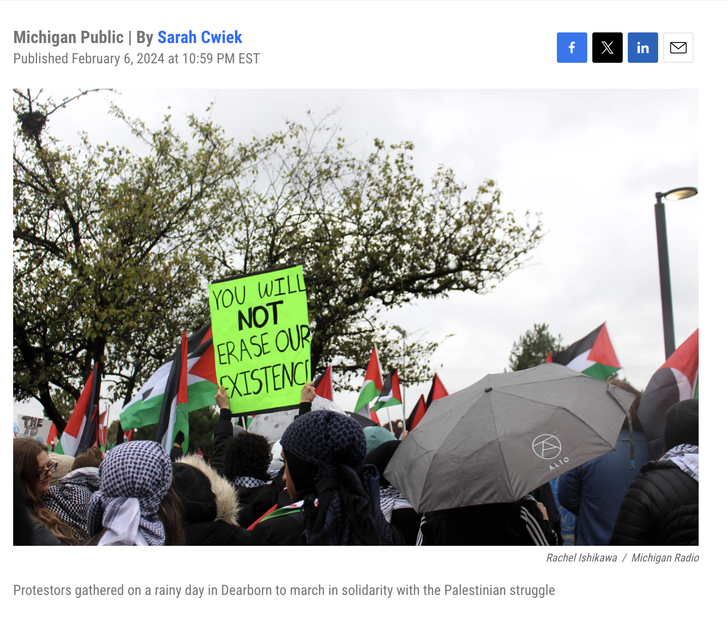 Michigan Public Radio: Anger over Gaza leads to push for "uncommitted" vote in MI Democratic primary