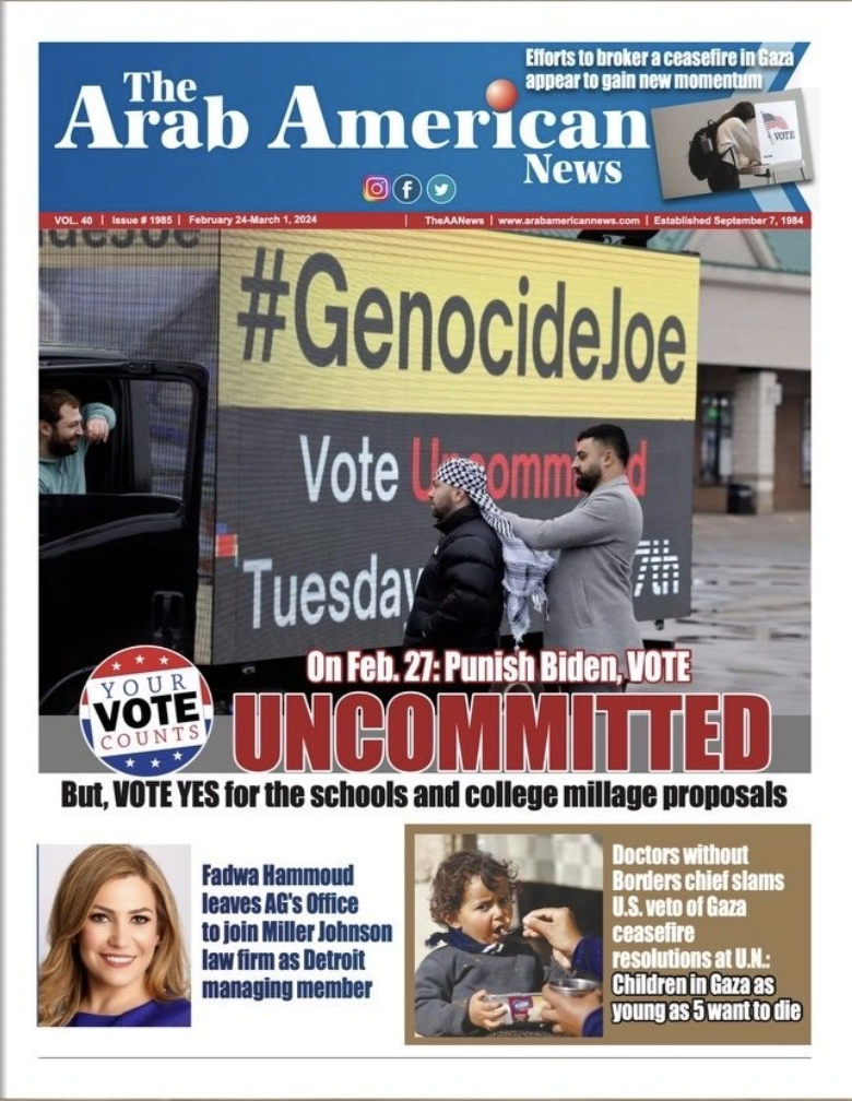Arab American News: On February 27 Vote Uncommitted