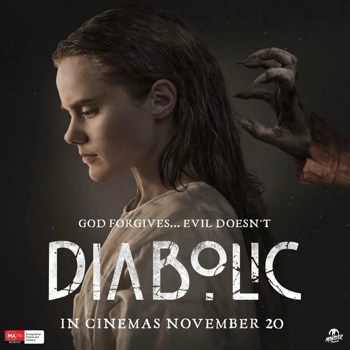 &ldquo;a religious cult, a troubled young woman, hallucinogenic therapy, and an evil that refuses to die&rdquo;

Elizabeth Cullen stars in the horror feature DIABOLIC. Coming to Australian cinemas Nov 20. 

@diabolicmovie 
@elizabethccullen