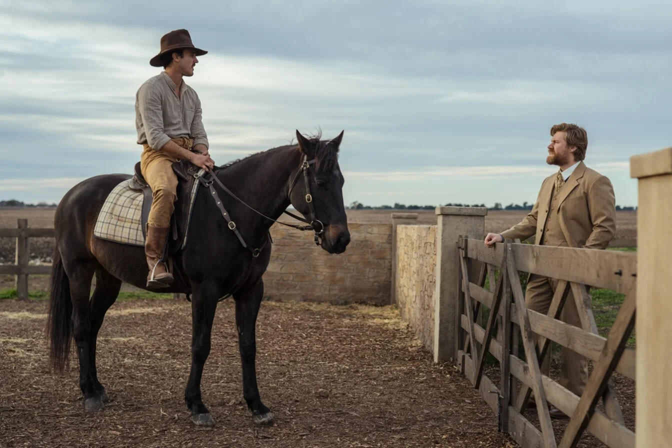 A brilliant shot of Max Mayer-Rayment as &lsquo;Jim Reid&rsquo; in @netflixanz #MyBrilliantCareer 🐎