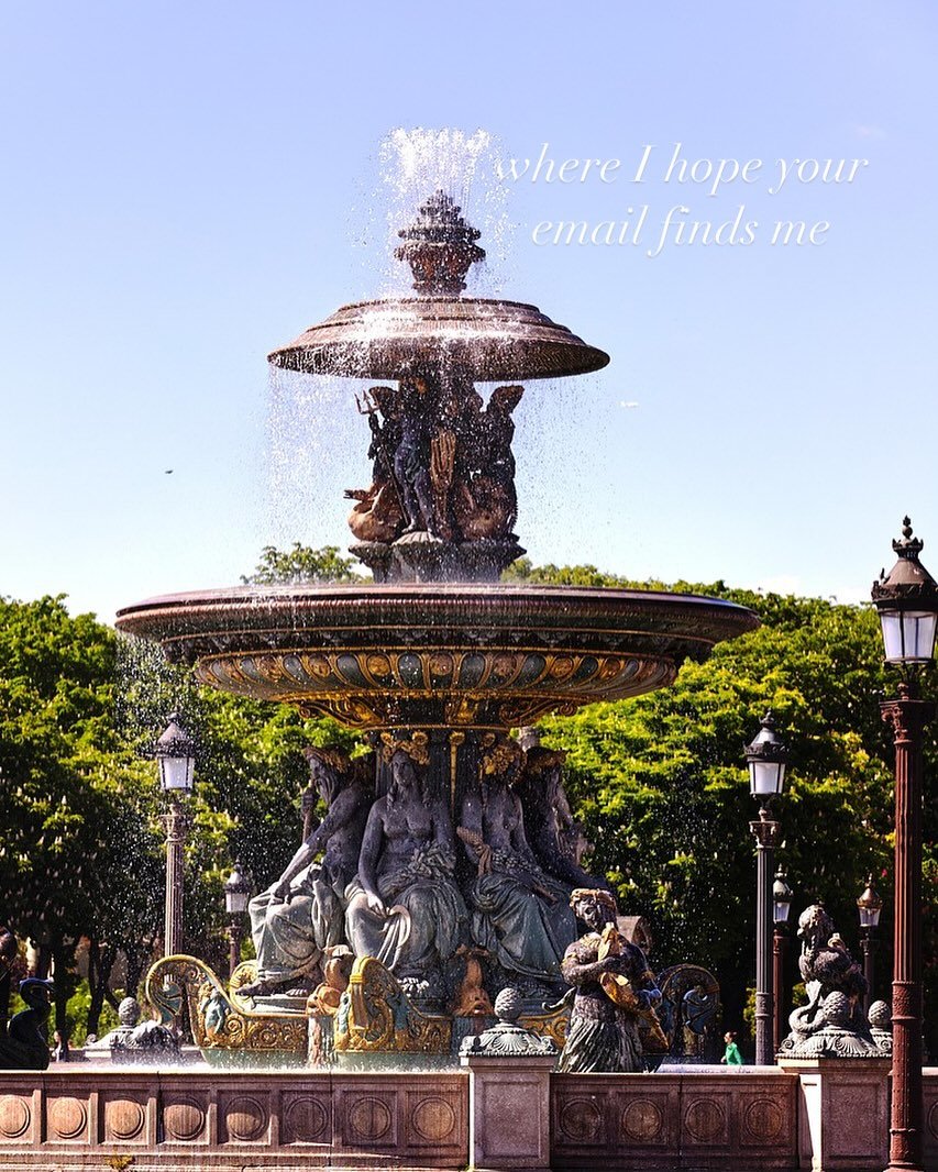 If your email must find me, let it be here 🥂
Long weekend; pause, coffee and cafes, gardens and grandiose, beauty and calm ~ je t&rsquo;aime Paris 💗