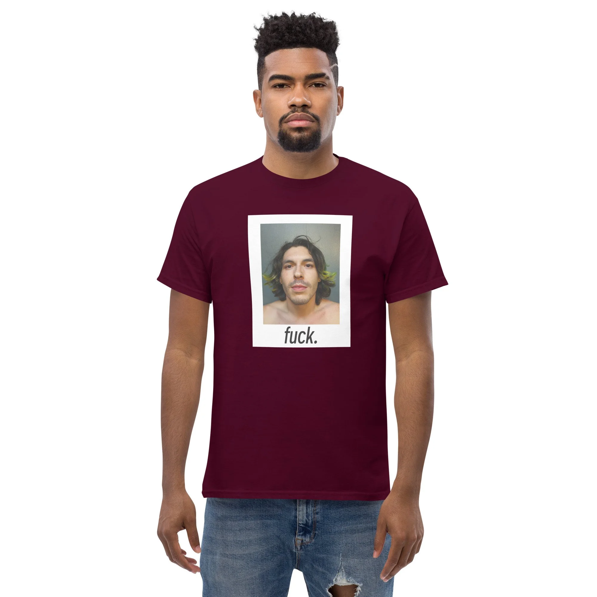 mens-classic-tee-maroon-front-65c316929c5d6.jpg
