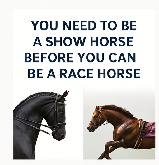 You Need to Be a Show Horse Before You Can Be a Race Horse