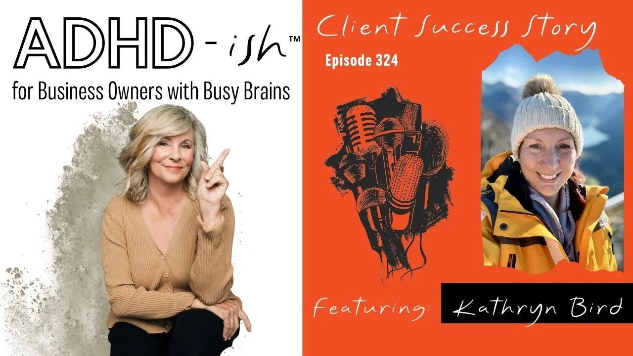 ADHD-ish Podcast, ADHD-ish blog, Diann Wingert, Diann Wingert Coaching, Eliminating Friction & Fatigue as an ADHD Solopreneur, business strategy and adhd coaching, adhd overwhelm, work-life balance, Kathryn Bird