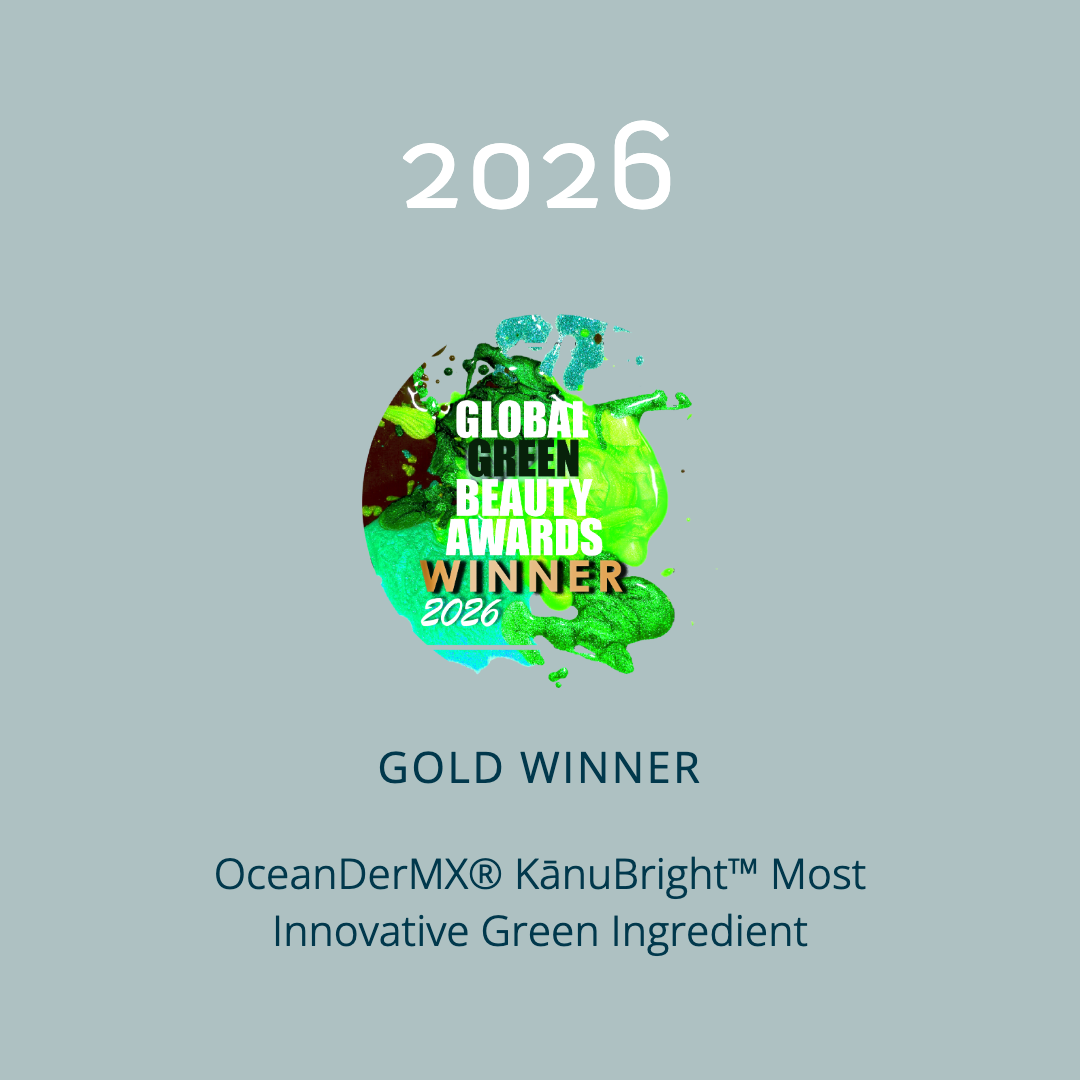 2026 Global Green Beauty Awards Gold Winner - OceanDerMX KānuBright, Most Innovative Green Ingredient