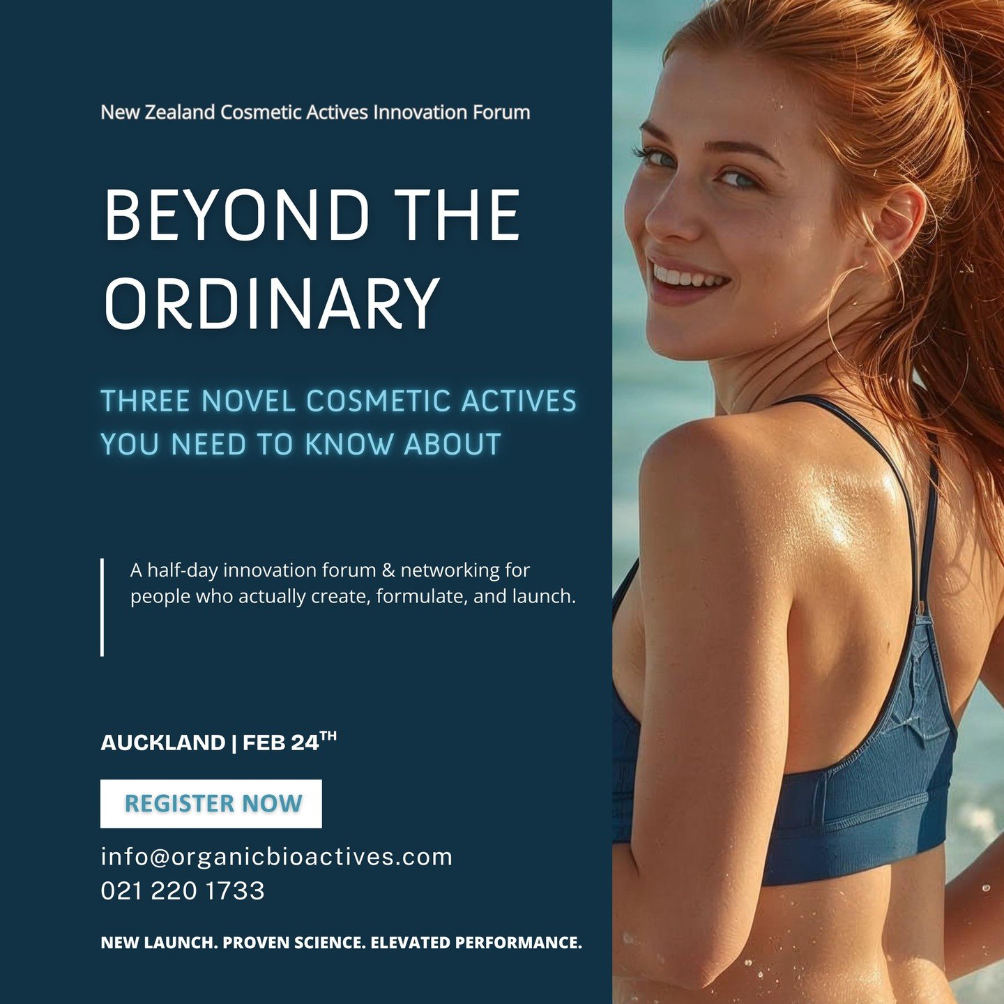 Save your seat: Only 8 days until the NZ Cosmetic Actives Forum!

We are now just over a week away from the New Zealand Cosmetic Actives Innovation Forum on Tuesday, February 24th, and we would love to have you join us!
As we get closer to the date, 