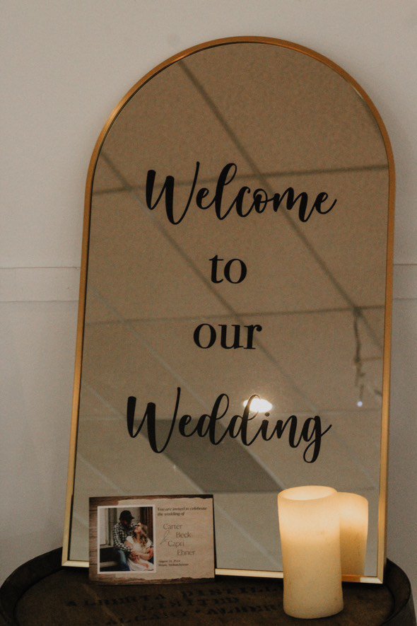 Welcome To Our Wedding Mirror