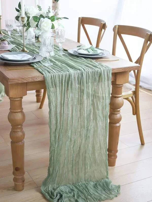 Green Chesse Cloth Table Runners (15)